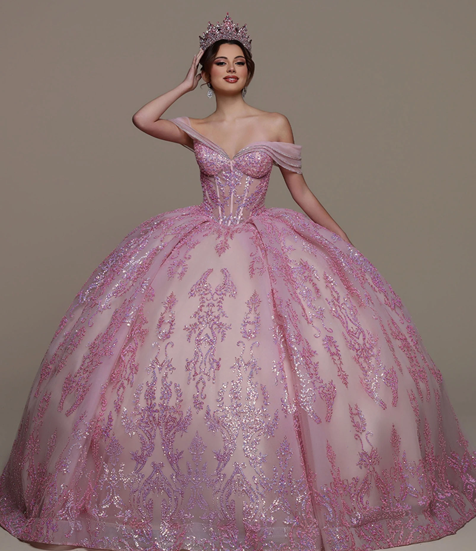 Model wearing a Q by Davinci dress