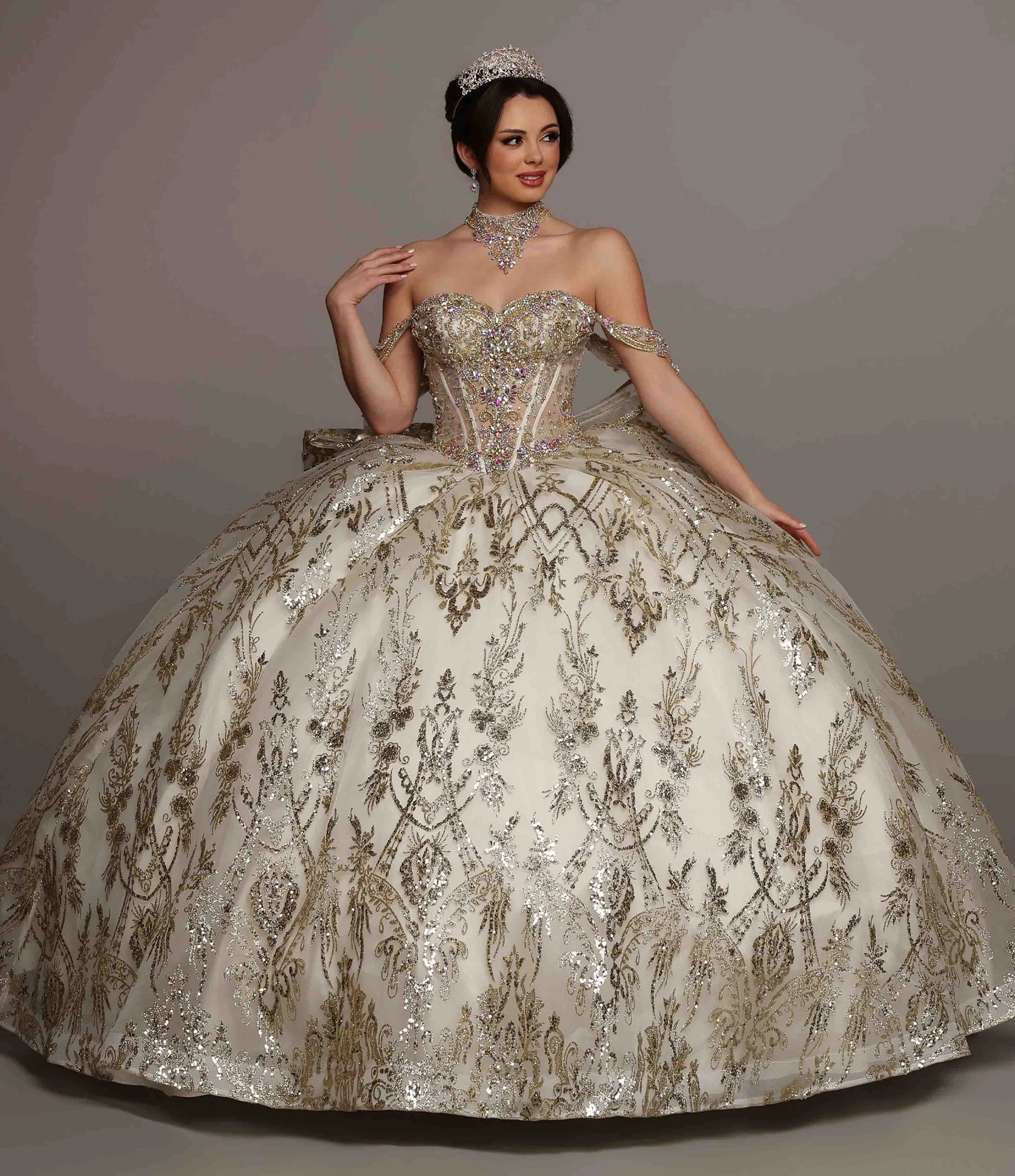 Model wearing a Q by Davinci dress