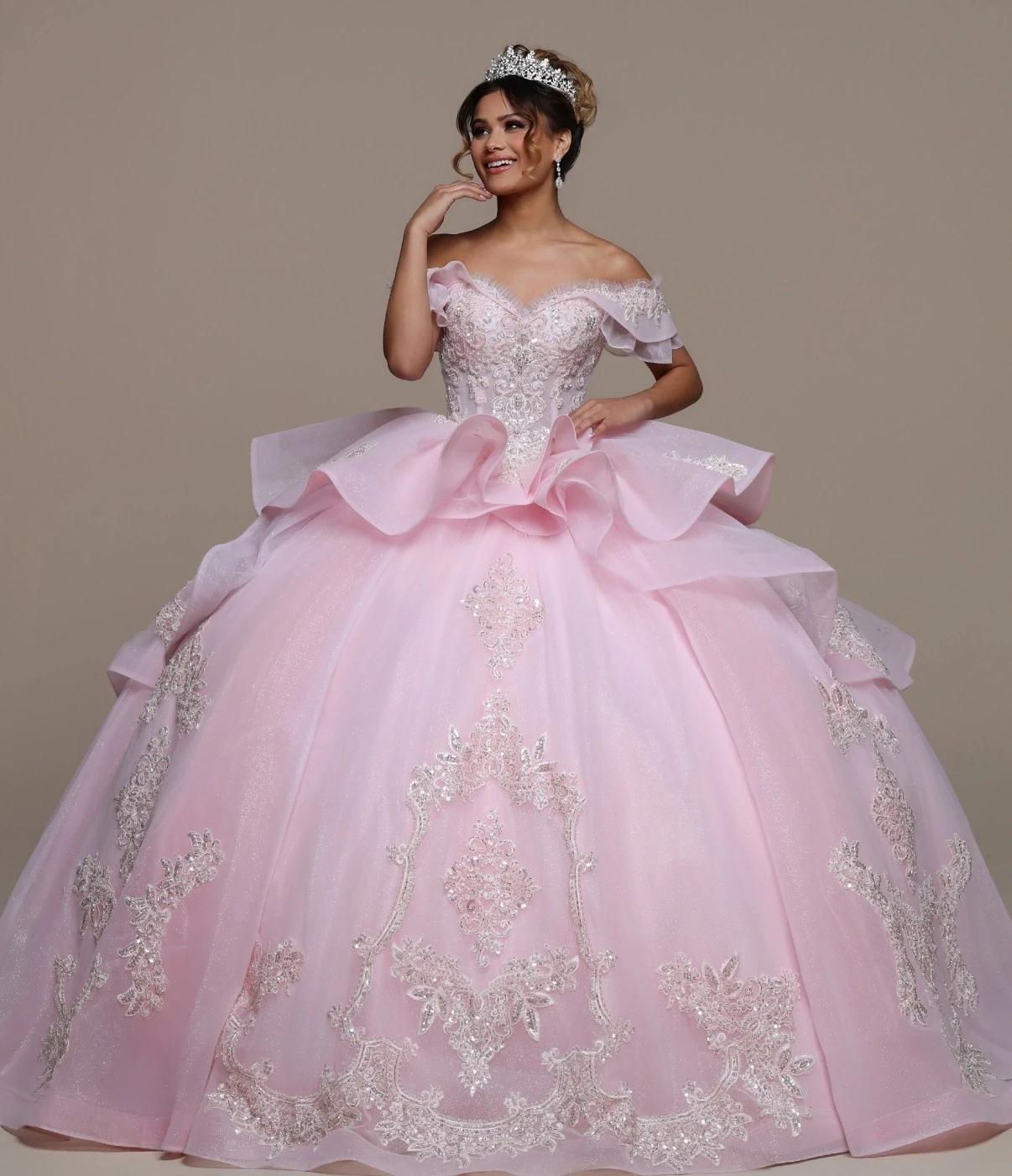 Model wearing a Q by Davinci dress