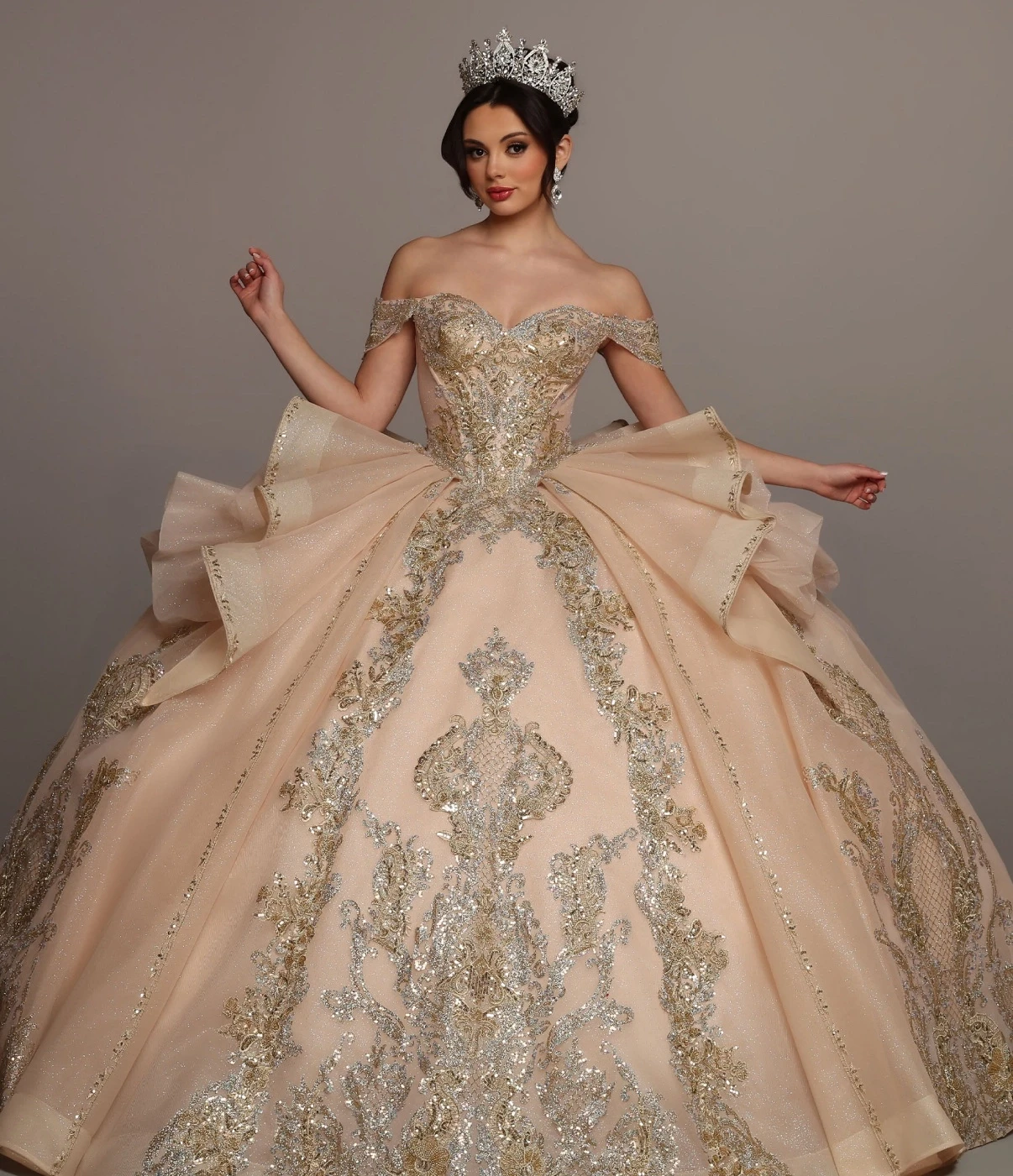 Model wearing a Q by Davinci dress