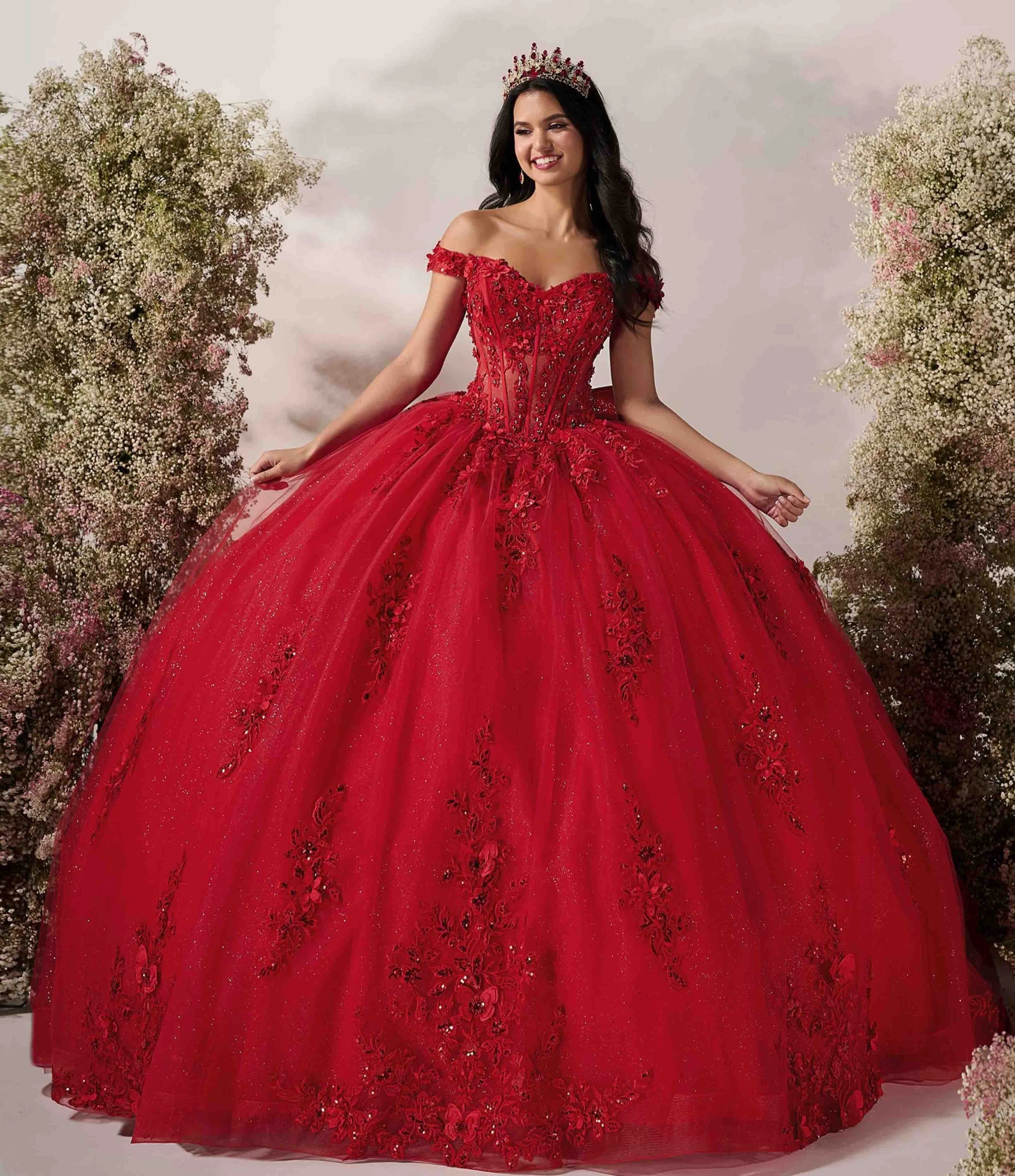 Model wearing a House of Wu Quinceañera dress