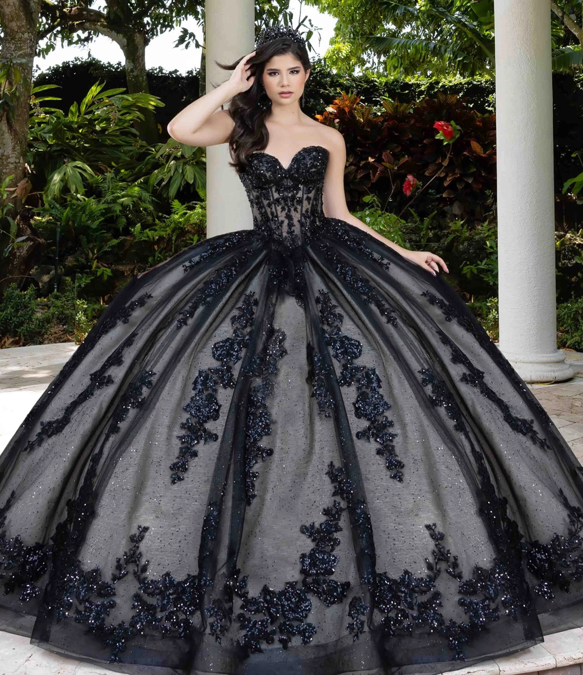 Model wearing a House of Wu Quinceañera dress