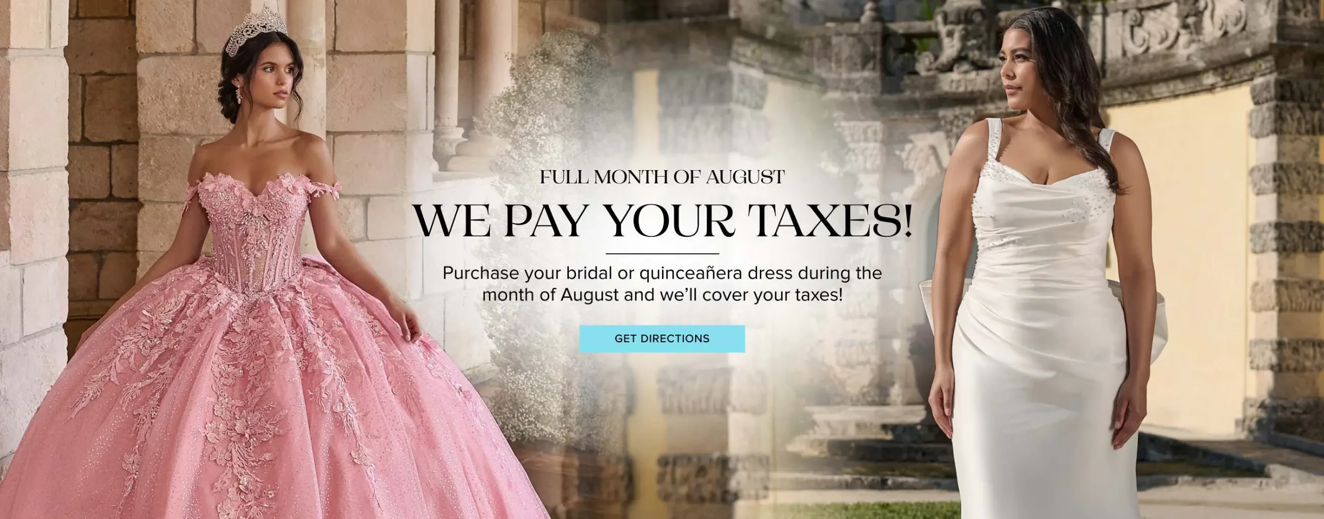 We pay your taxes event at Bridal Quince by Elodia