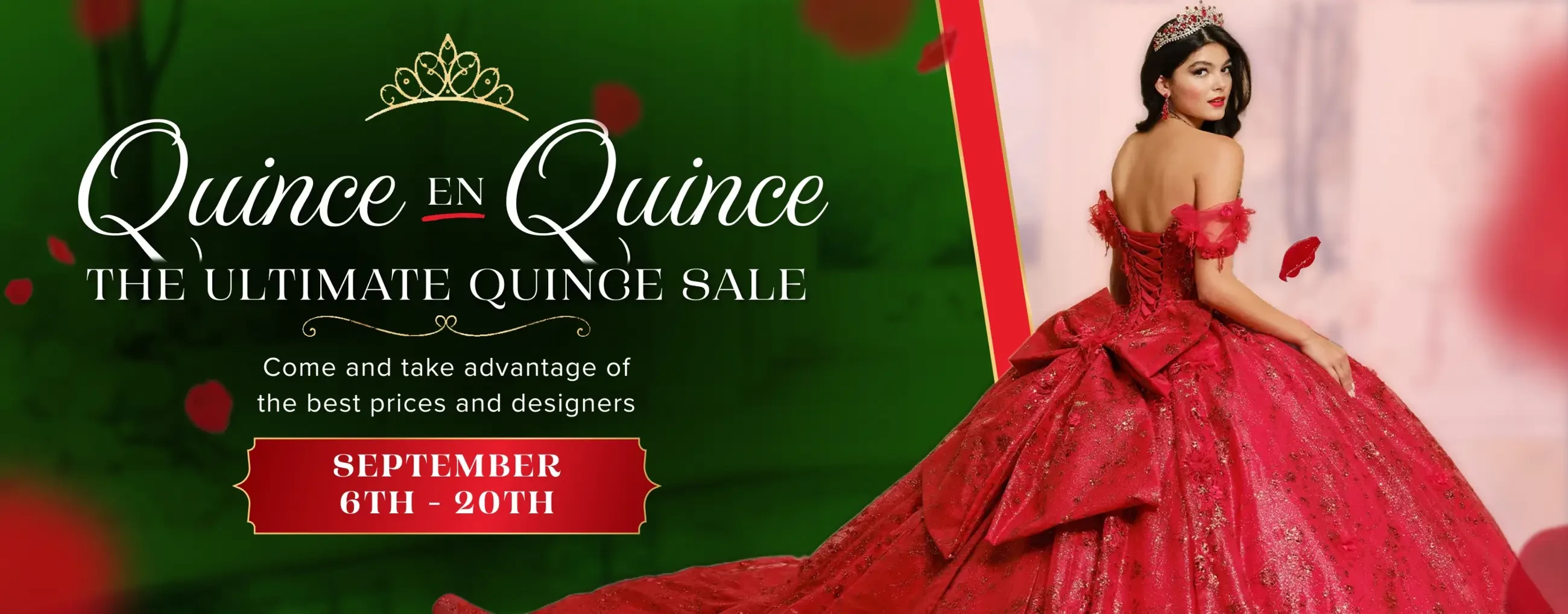 Quince en quince sale banner